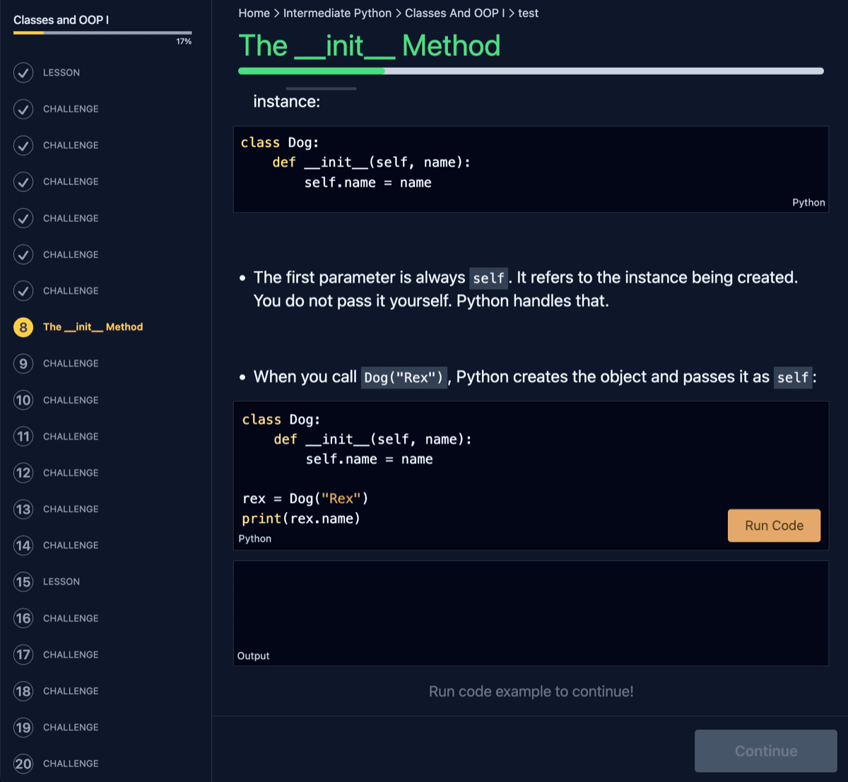 Pychallenger interactive Python tutorial with runnable code examples in the browser